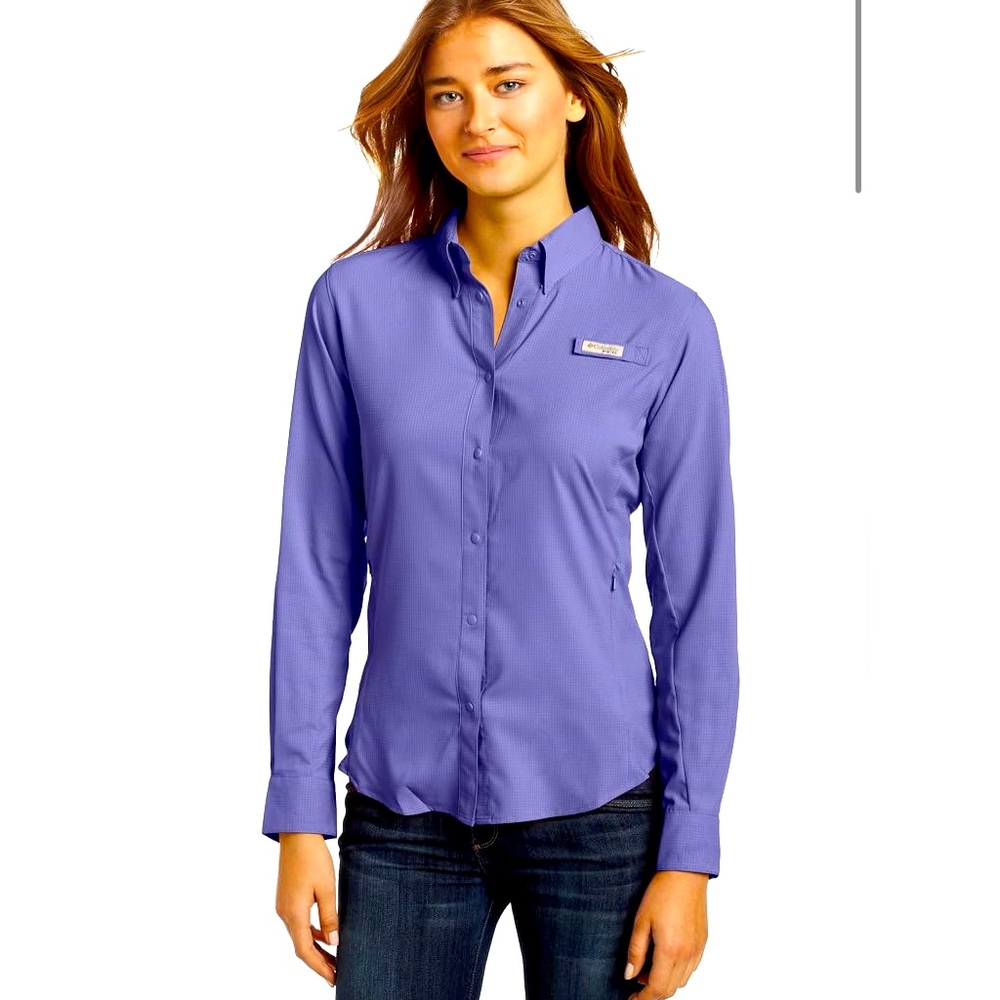 Columbia PFG Temiami II Women’s Long Sleeve Fishing Shirt Snap Front Closure M